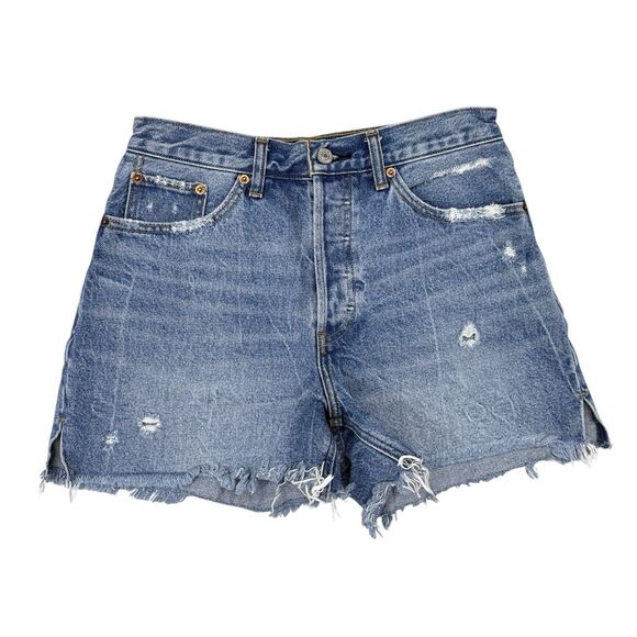 Abercrombie & Fitch Jean Shorts Women’s Size 4 / 21 High Rise Denim 4” Raw Hem - Picture 1 of 9